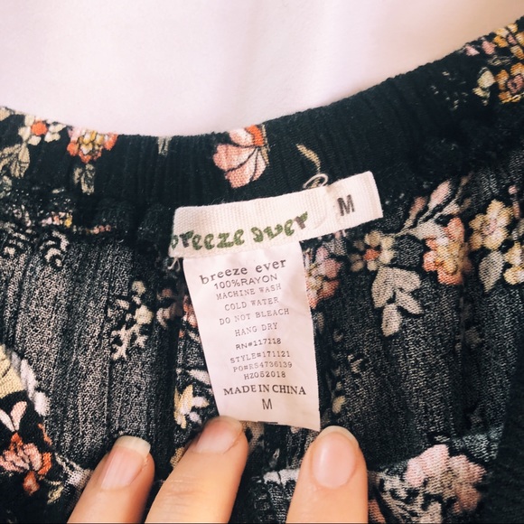 Breeze Ever Wide Leg Ruffle Pants Floral - Picture 2 of 5